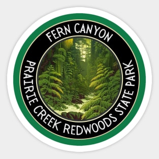 Fern Canyon Camping and Hiking Trail in California Sticker